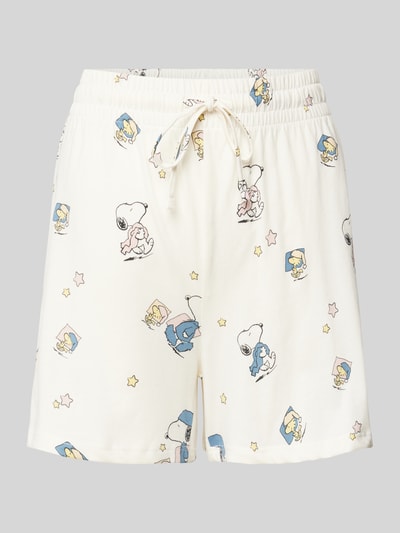 Jake*s Casual Pyjama-Shorts mit Motiv-Print Offwhite 1