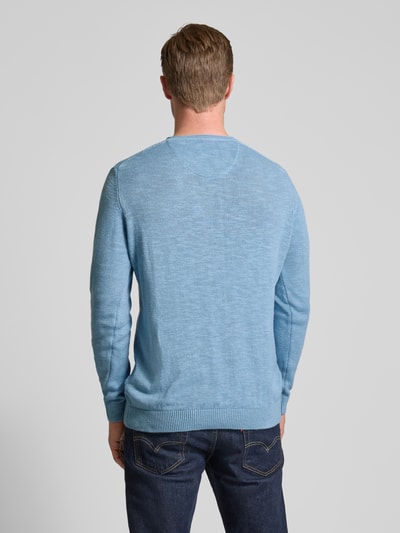 Baldessarini Strickpullover mit Leinen-Anteil Modell 'Kevin' Bleu 5