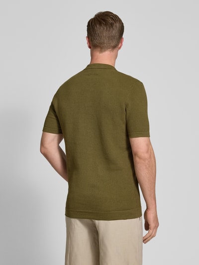 Casual Friday Regular Fit Poloshirt aus Baumwoll-Leinen-Mix Modell 'MATEO' Oliv 5
