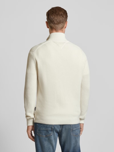 Tommy Hilfiger Gebreid jack met geribde opstaande kraag Offwhite - 5