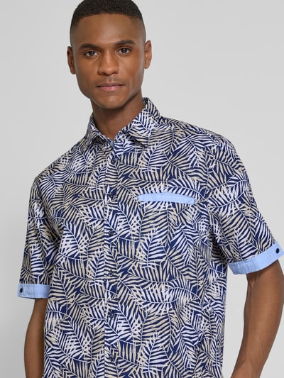 Christian Berg Men Regular Fit Freizeithemd mit Brusttasche Marine 3