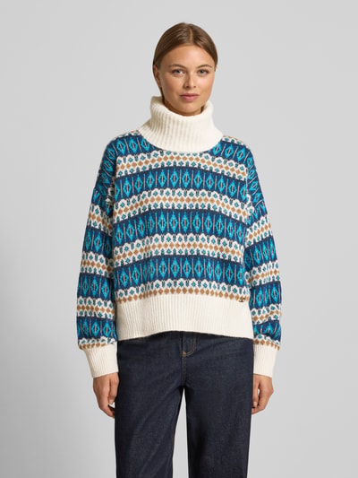 Liu Jo White Rollkragenpullover mit Alpaka-Anteil Bleu 4
