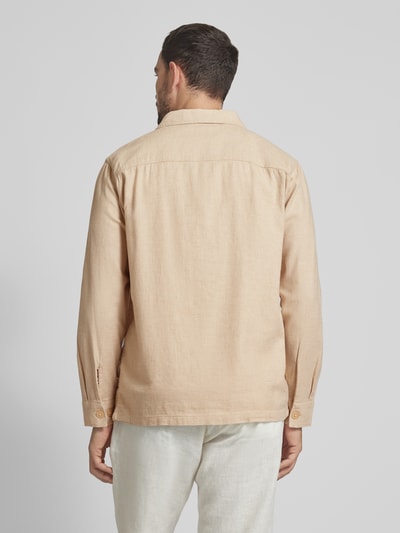 SELECTED HOMME Overshirt met linnen, model 'BRODY' Zand - 5