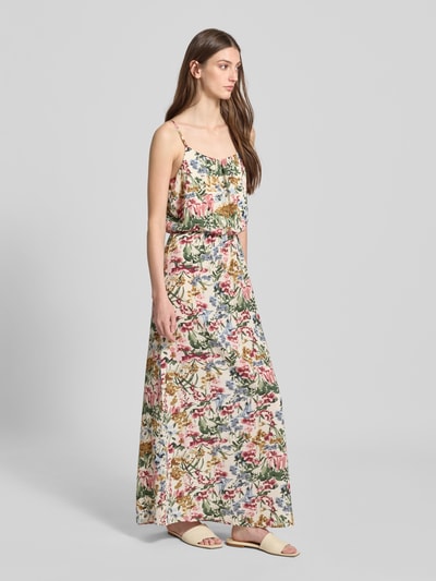 Only Getailleerde maxi-jurk met all-over motief, model 'WINNER' Ecru - 1
