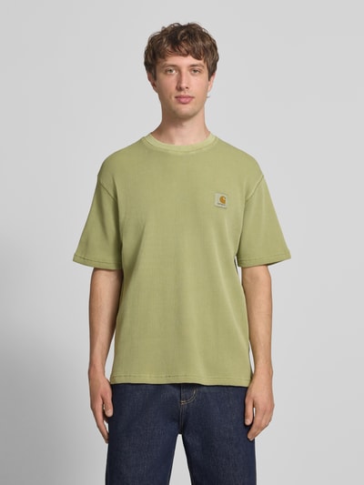 Carhartt Work In Progress T-Shirt mit Strukturmuster Modell 'Nelson' Gruen 4