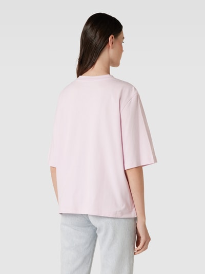Jake*s Casual T-Shirt mit geripptem Rundhalsausschnitt Lavendel 5