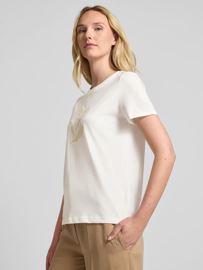 Tom Tailor Regular Fit T-Shirt aus reiner Baumwolle Offwhite 3