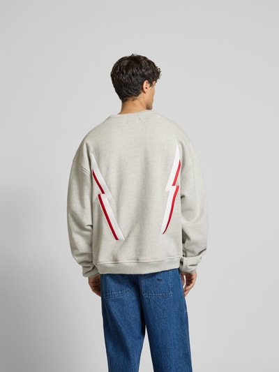 RHUDE Sweatshirt mit gerippten Abschlüssen Mittelgrau Melange 5