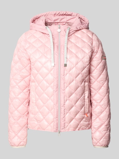 Produktfoto, Regular Fit Jacke in Stepp-Optik Modell 'YOSIE' von Frieda & Freddies in zartem Rosa, Kapuze mit Tunnelzug, Reißverschluss, leichte Glanztextur