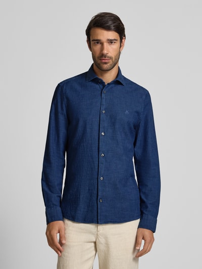 Marc O'Polo Shaped Fit Freizeithemd aus reiner Baumwolle Jeansblau 4
