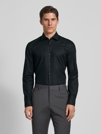 HUGO Slim Fit Business-Hemd mit Knopfleiste Modell 'Kenno' Black 4
