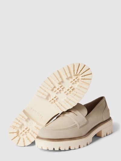 Tamaris Penny loafers met plateauzool Zand - 4