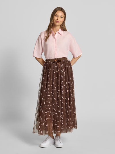 miss goodlife Długa spódnica ze wzorem na całej powierzchni i elastycznym pasem Czekoladowy 1