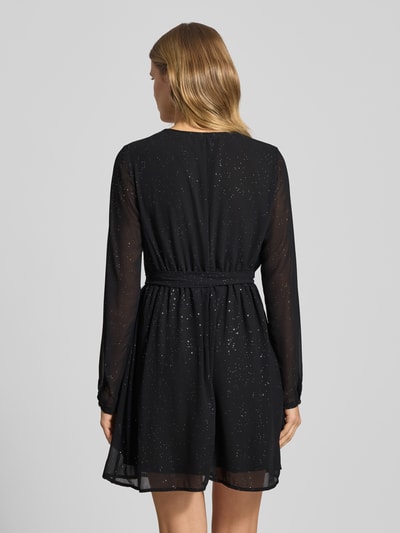 ONLY Minikleid mit Bindegürtel Modell 'STAR LIFE' Metallic Black 5