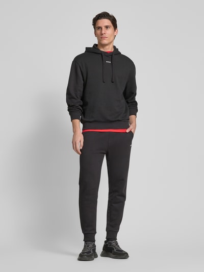 HUGO Hoodie met labeldetail, model 'DapoDayote' Zwart - 1