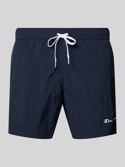 CHAMPION Regular Fit Badeshorts mit Label-Print Marine 1