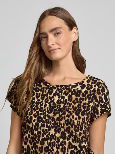 Vero Moda Regular fit blousetop met ronde hals, model 'BELLA' Chocoladebruin - 3