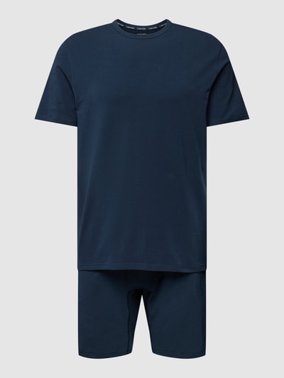 Calvin Klein Underwear Pyjama mit geripptem Rundhalsausschnitt Dunkelblau 1
