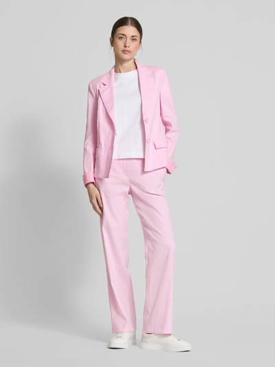 Marc Cain Straight leg linnen broek met tunnelkoord Felroze - 1