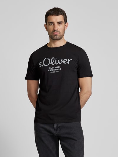 s.Oliver RED LABEL T-shirt met labelprint Zwart - 4