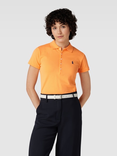 Polo Ralph Lauren Slim Fit Poloshirt mit Label-Stitching Modell 'JULIE' Apricot 4