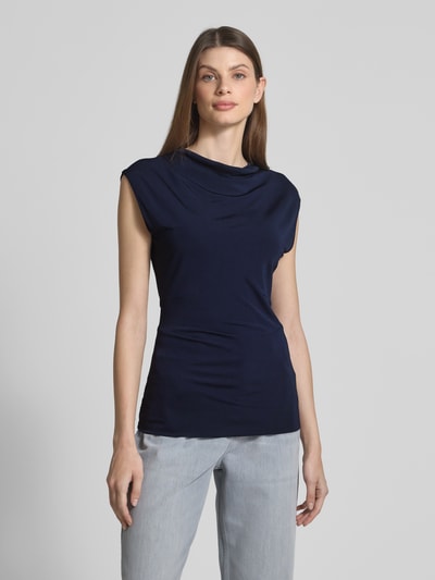 BOSS Slim Fit Top aus Viskose Modell 'ALEMMA' Marine 4