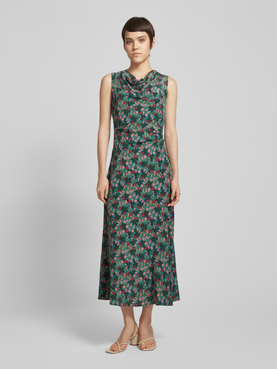 Weekend Max Mara Seidenkleid mit floralem Allover-Print Modell 'ARDENZA' Dunkelgruen 1