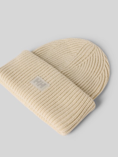 Helly Hansen Beanie met labelpatch Ecru - 2