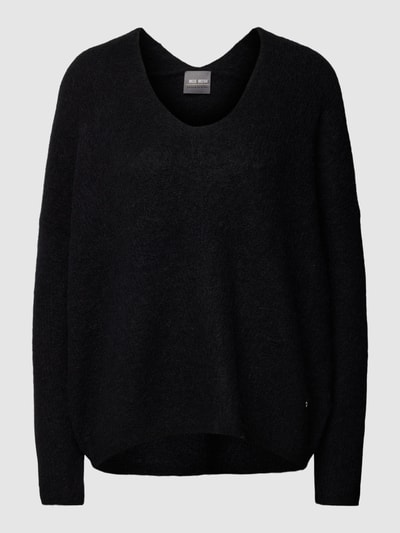 Esprit Collection Gebreide pullover met ribboorden in zwart online