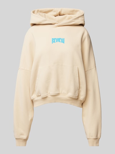 Review Oversized Hoodie mit Label-Print Sand 2