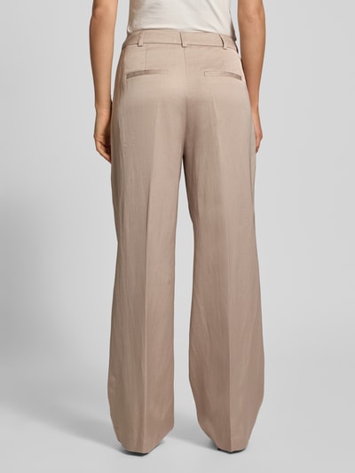 comma Wide Leg Stoffhose aus Viskose-Leinen-Mix Taupe 5
