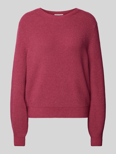 Christian Berg Woman Oversized Strickpullover aus Viskose-Mix mit Rundhalsausschnitt Fuchsia Melange 1