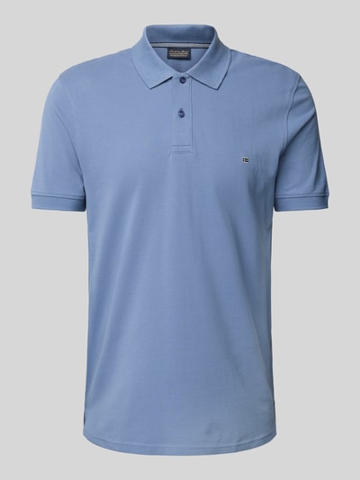 Christian Berg Men Poloshirt mit Label-Stitching Jeansblau 2