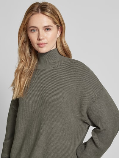 MSCH Copenhagen Gebreide pullover met opstaande kraag, model 'Magnea Rachelle' Rietgroen - 3