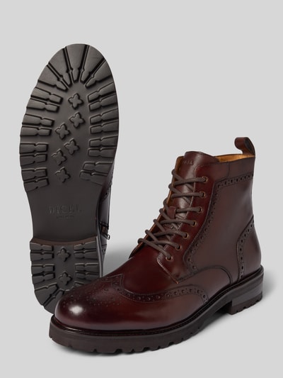 DIGEL Buty ze skóry z zamkiem błyskawicznym model ‘Spencer’ Średniobrązowy 4