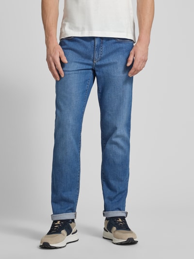 Brax Straight fit jeans met labelpatch, model 'CADIZ' Oceaanblauw - 4