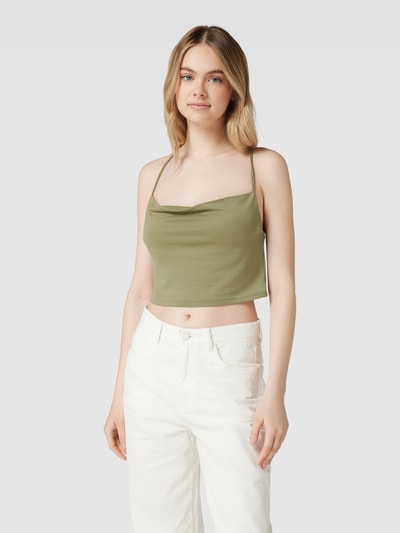 Review Crop Top mit Wasserfall-Ausschnitt Lind 4