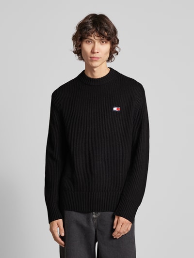 Tommy Jeans Strickpullover mit Label-Patch Black 4