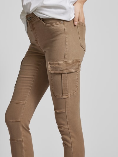 Only Slim fit cargojeans met elastische pijpboord, model 'MISSOURI' Camel - 3