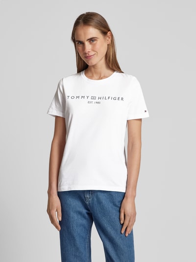 Tommy Hilfiger T-Shirt mit Label-Print Weiss 3