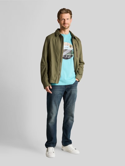 Tom Tailor Regular Fit T-Shirt aus reiner Baumwolle Petrol 1