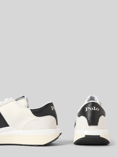 Polo Ralph Lauren Sneakers van leermix met logostitching, model 'Train' Wit - 2