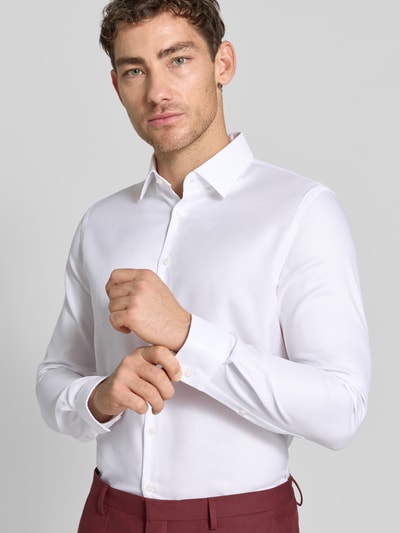 Jake*s Slim Fit Businesshemd aus Baumwolle mit Kentkragen Weiss 3