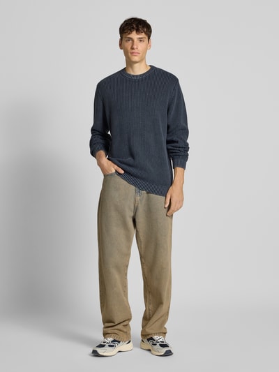 Pepe Jeans Regular fit pullover van puur katoen, model 'PARKER CREW' Marineblauw - 1