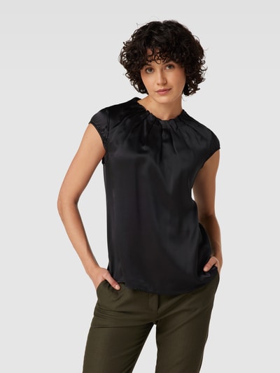 COMMA Blusenshirt aus Seide mit Rundhalsausschnitt Black 4