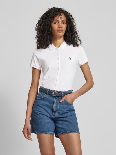 Polo Ralph Lauren Koszulka polo o kroju slim fit z listwą guzikową na całej długości Biały 4