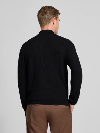 MCNEAL Kurtka o kroju slim fit z dzianiny z mieszanki wiskozy z wykładanym kołnierzem Czarny 5