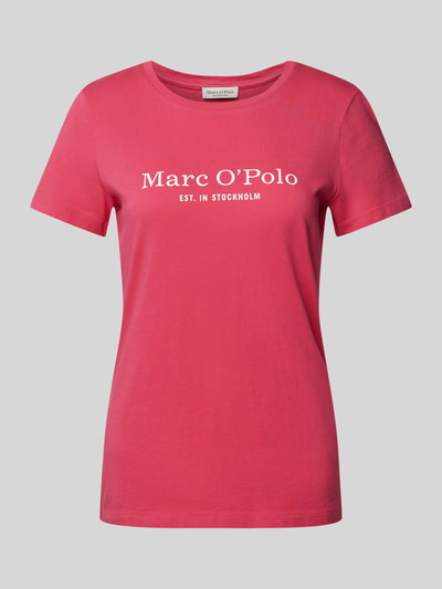 Marc O'Polo T-shirt met labelprint Felroze - 2