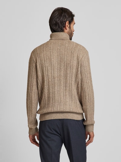 Jack & Jones Premium Sweter z dzianiny z golfem model ‘BLATRENT’ Beżowy 5