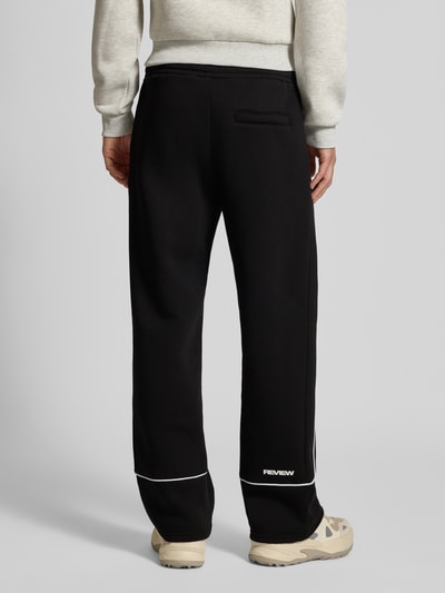REVIEW Straight Leg Sweatpants mit elastischem Bund Black 5